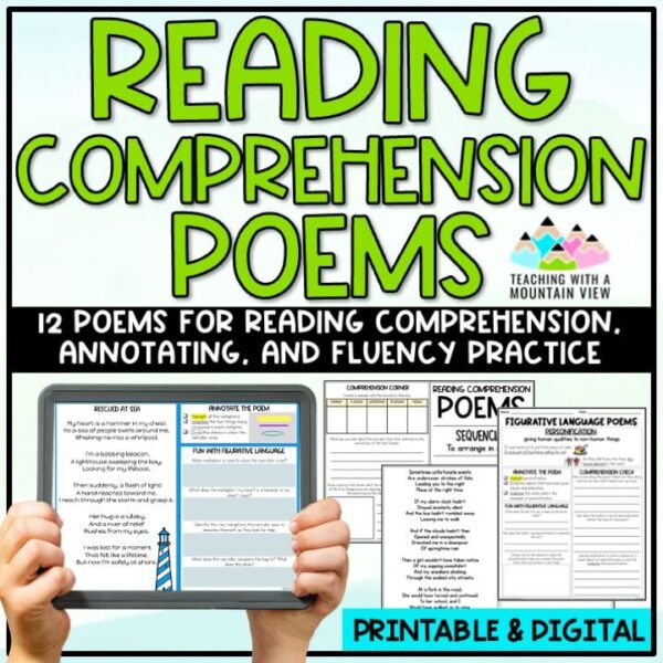 Reading Comprehension Poems for Fluency and Reading Skills Cover