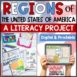 Regions of the United States Literacy Reading Activities COVER