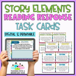 Story Elements Reading Response Task Cards