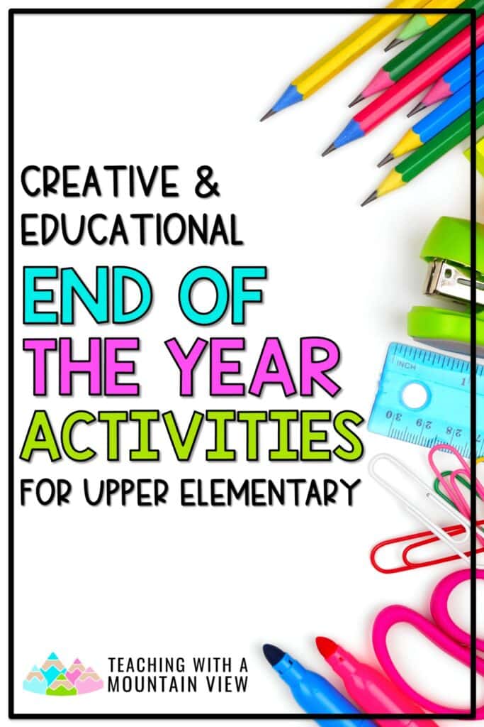 Here’s a round-up of the BEST educational end-of-the-year activities for upper elementary – all are PERFECT for those post-testing days, too!