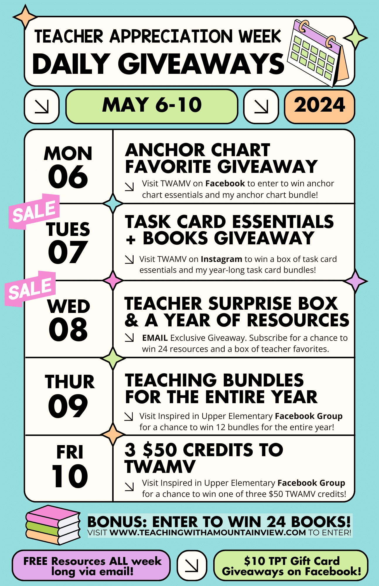 TEACHER APPRECIATION WEEK 2024 GIVEAWAYS - Teaching with a Mountain View