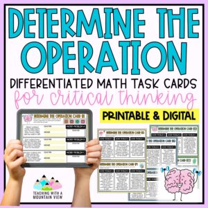 Determine the Operation Task Cards | 3rd and 4th Grade Problem Solving Math