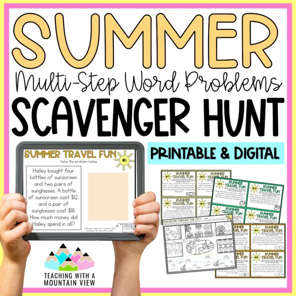 Summer Multi Step Word Problem Scavenger Hunt Cover scaled