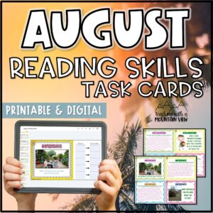 August Reading Skills and Enrichment Task Cards