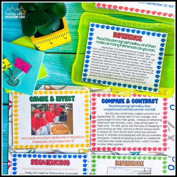 September Reading Skills Task Cards 764402 787304