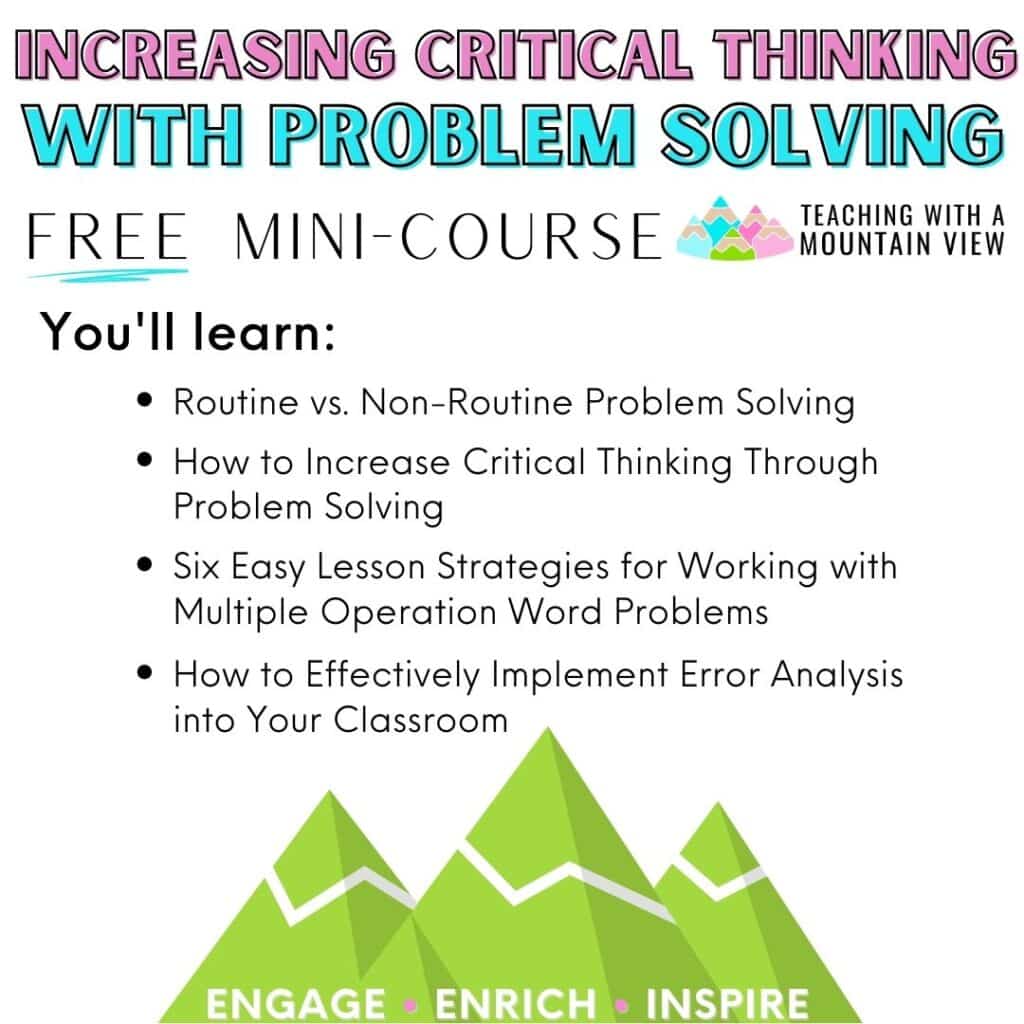 free professional development for teachers: critical thinking in upper elementary math