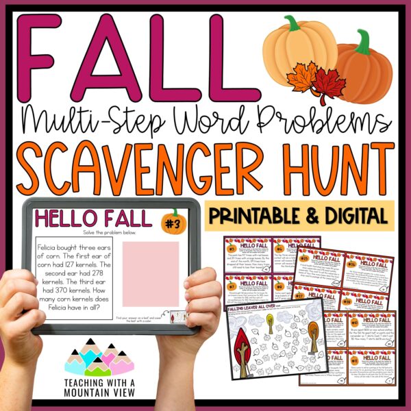 Fall Multi Step Word Problem Scavenger Hunt Cover 1 scaled