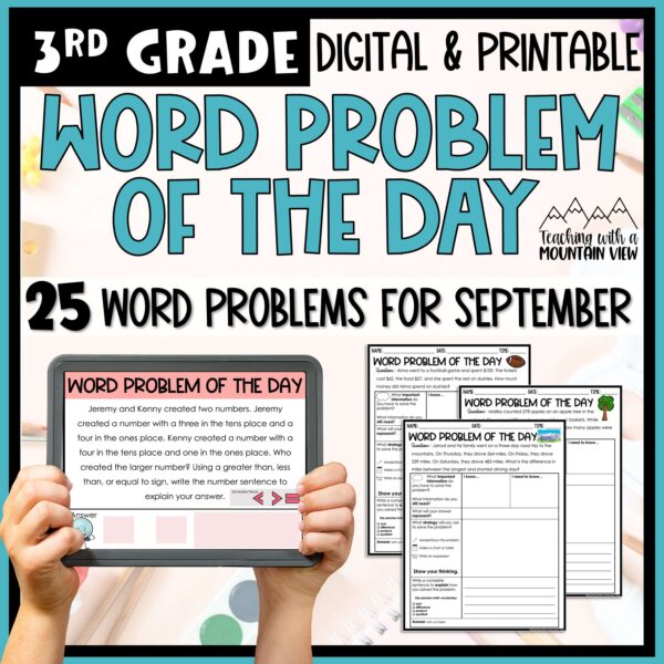 Math Word Problem of the Day | 3rd Grade September