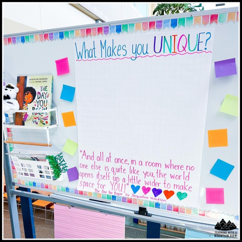 The Day You Begin picture book morning meeting lesson