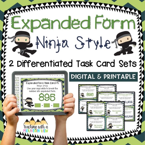 Expanded Form Task Cards Cover