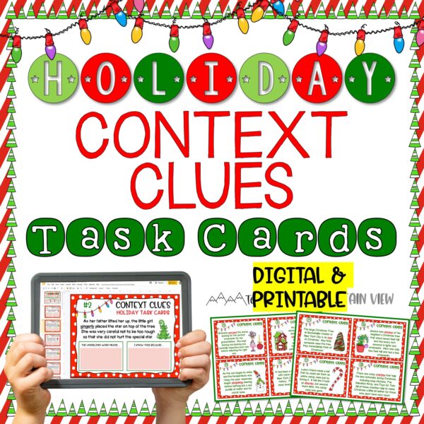 Holiday Context Clues Task Cards Cover scaled