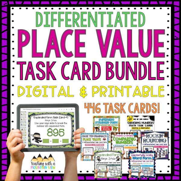 Place Value Task Card Bundle Cover