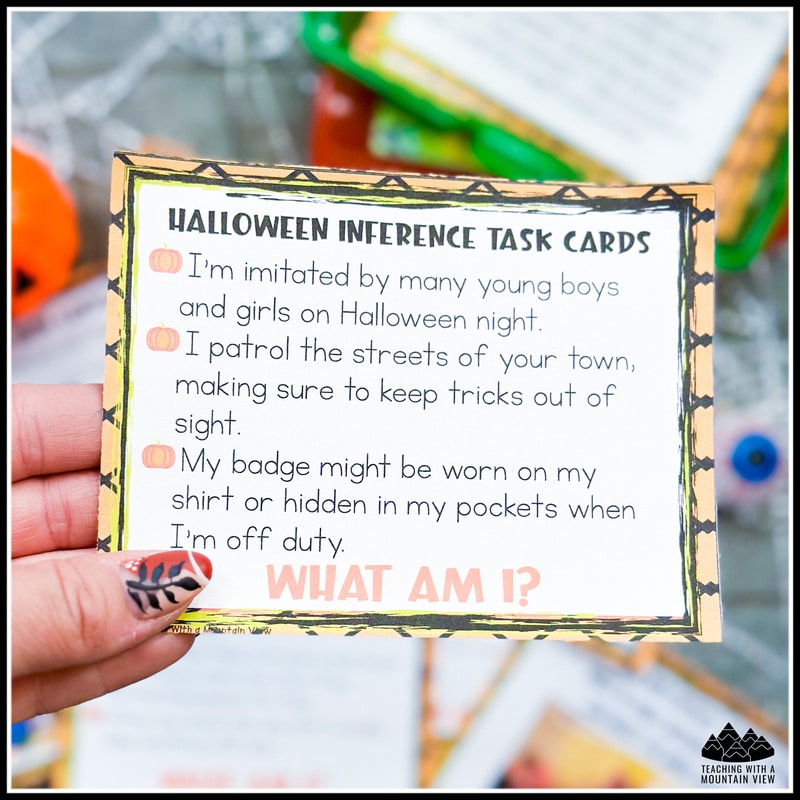 Halloween inference task cards