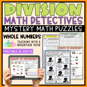 Division Math Detectives Mystery Puzzles | Critical Thinking Activities