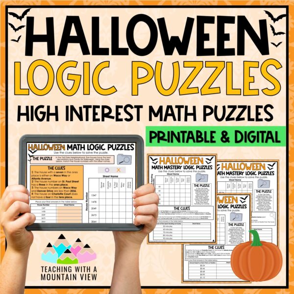 Halloween Math Logic Puzzle COVER scaled