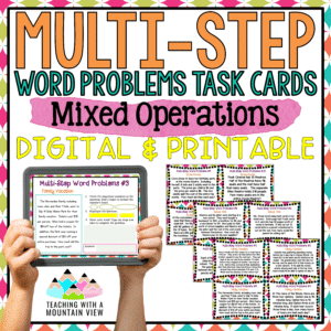 Multi-Step Word Problems Task Cards