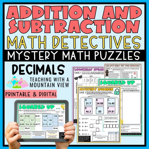 Adding and Subtracting Decimals Math Detectives COVER scaled