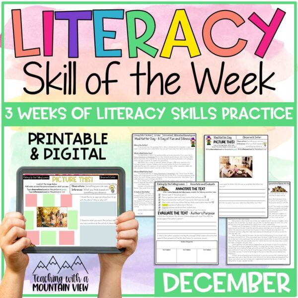 December Literacy Skill of the Week Cover