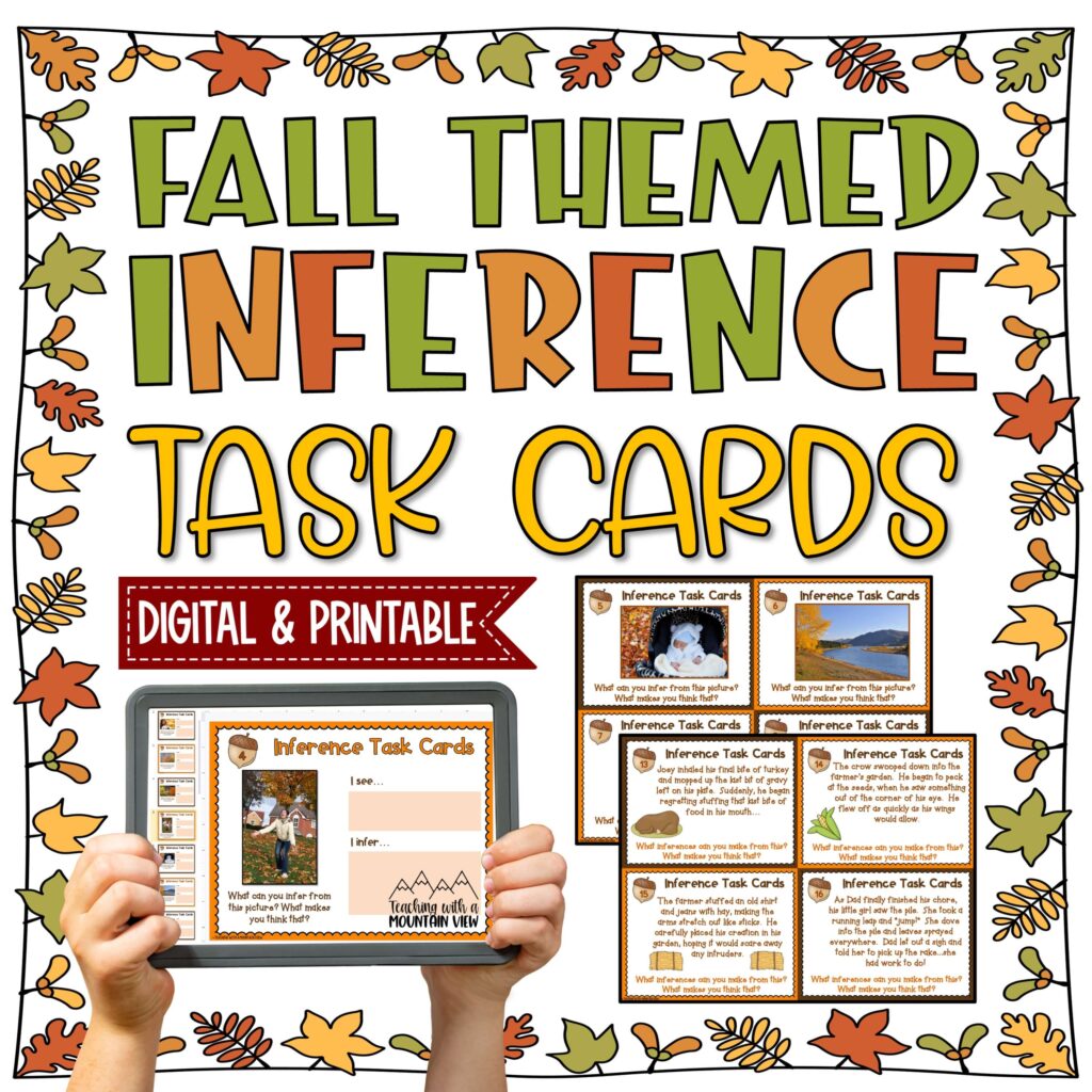 Homepage 30 Fall Inference Task Cards | Thanksgiving Inference and Reading Comprehension