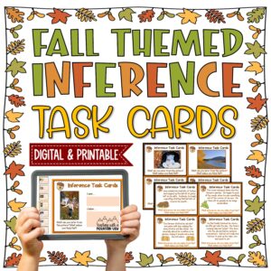 Fall Inference Task Cards | Thanksgiving Inference and Reading Comprehension