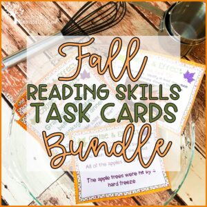 Thanksgiving Reading Skills Task Cards for Reading Comprehension