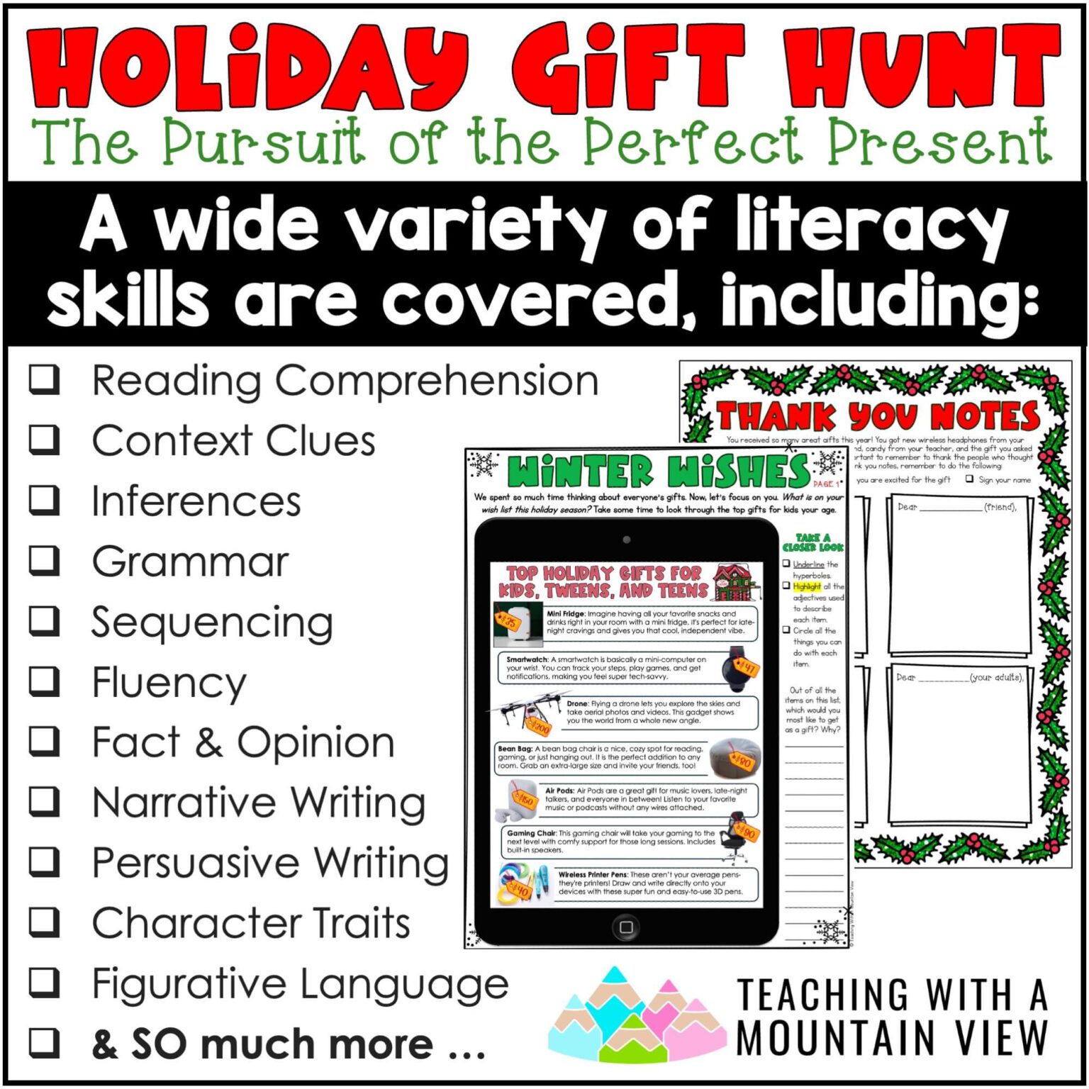 Winter Holiday Reading Project | Christmas Literacy Activities ...