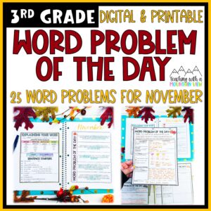 Math Word Problem of the Day | 3rd Grade NOVEMBER | Thanksgiving