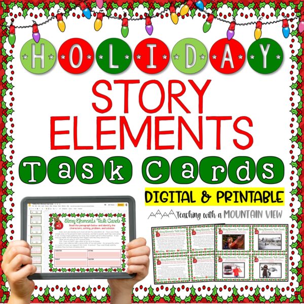 Story Elements Task Cards Holiday scaled