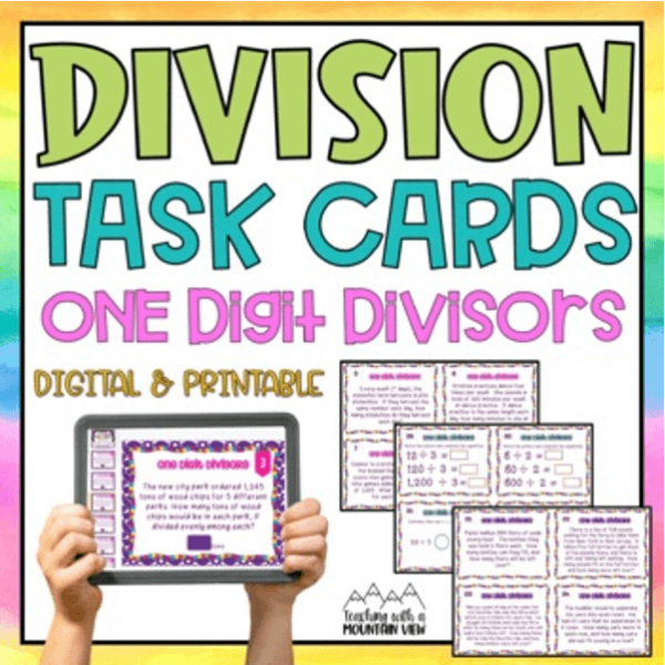 Division Task Cards One Digit Divisor