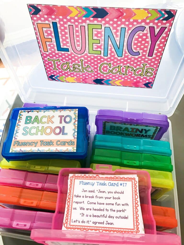 How To Use Fluency Task Cards 8 fluency organization