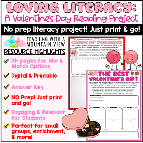 Valentine's Day Reading Project | Literacy Activities - Image 3