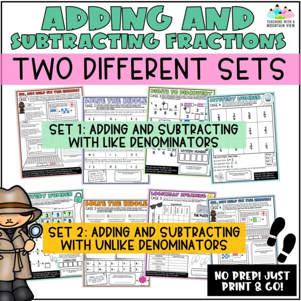 Adding and Subtracting Fractions Math Detectives Mystery | Critical Thinking - Image 3