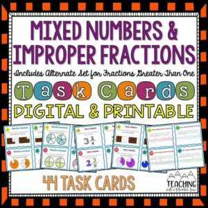 Improper Fractions & Mixed Numbers Task Cards