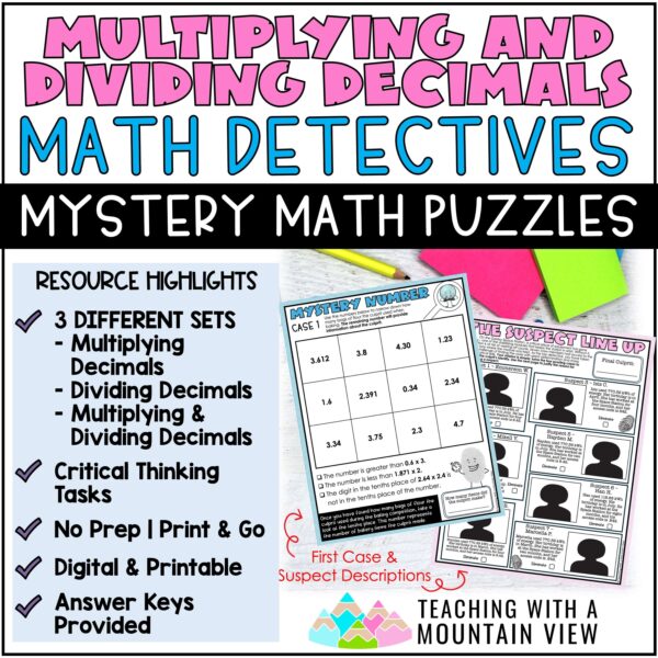 Multiplying and Dividing Decimals Math Detectives Mystery | Critical Thinking - Image 2