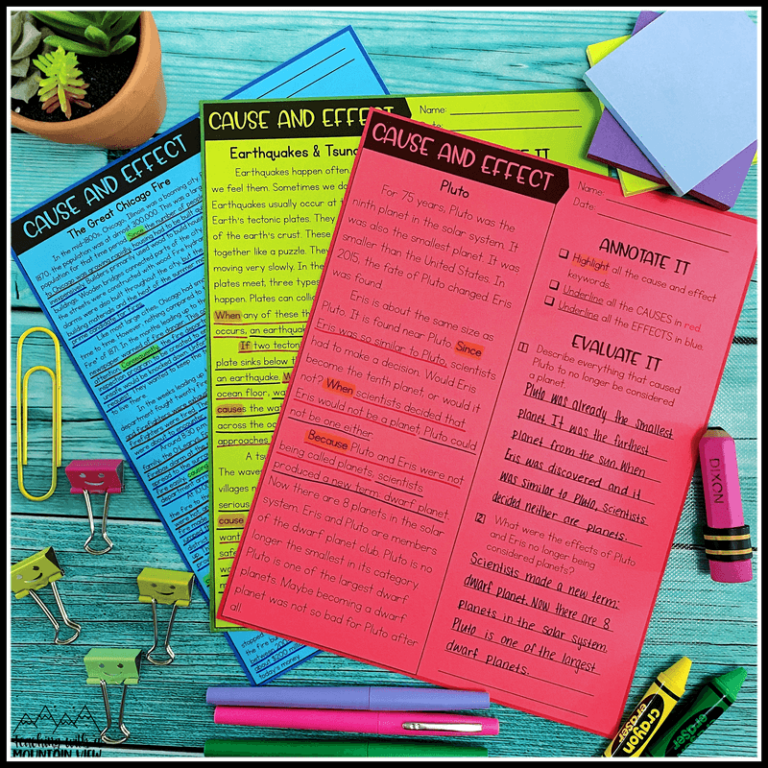 Cause and Effect Leveled Passages | Reading Comprehension - Teaching ...