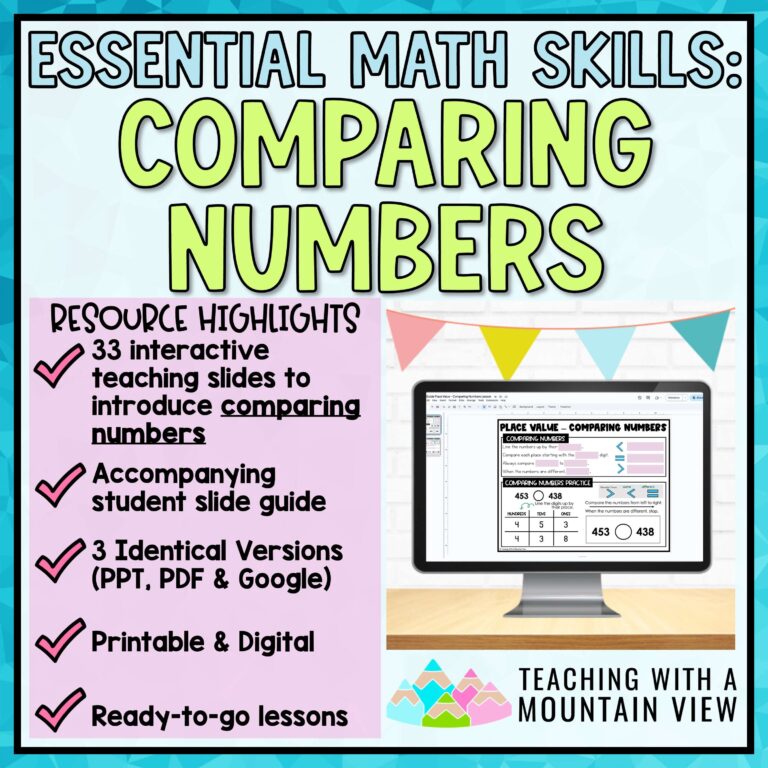 Comparing Numbers Place Value Math Lesson | Teaching Slides and Guide ...