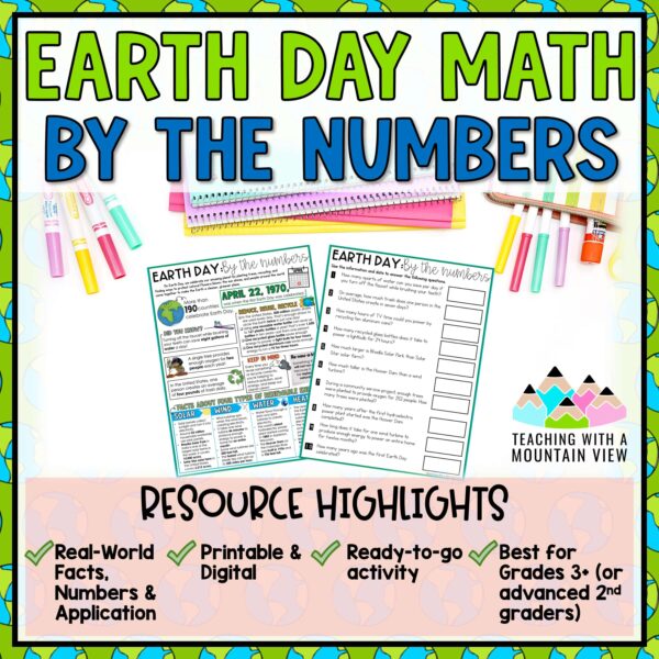 Earth Day Math By the Numbers | Math Enrichment Activity - Image 2