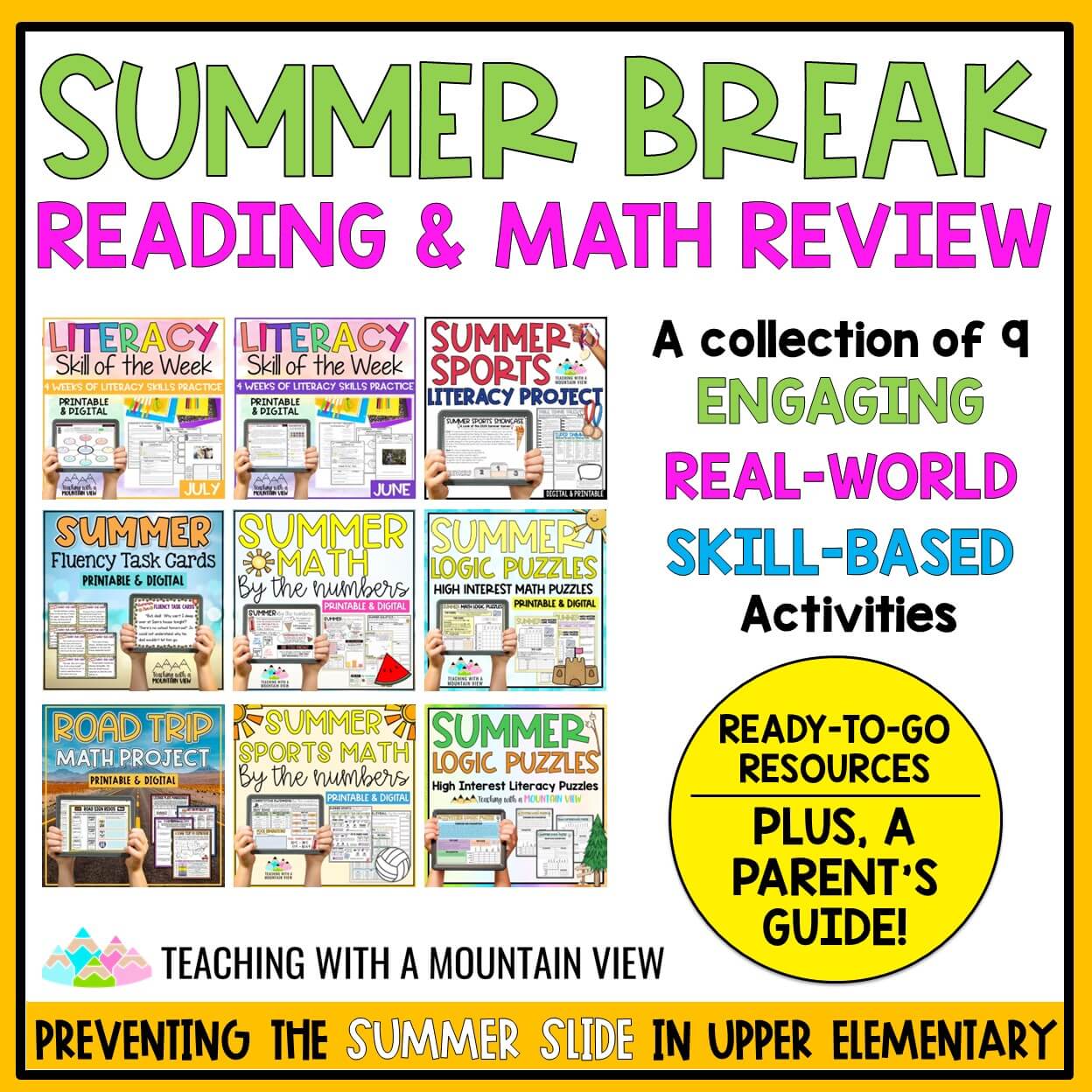 With a strategic blend of summer reading and math activities and 15-20 minutes of consistent practice (and a WHOLE LOT of summer fun), it’s possible to turn the summer months into a period of growth. Here are my best tips to prevent summer slide in upper elementary.