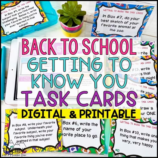 back to school getting to know you task cards
