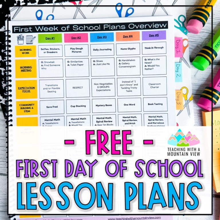 FREE first day of school lesson plans: After many first days of school over the years, here are my tried and true tips for a successful first day of school. 