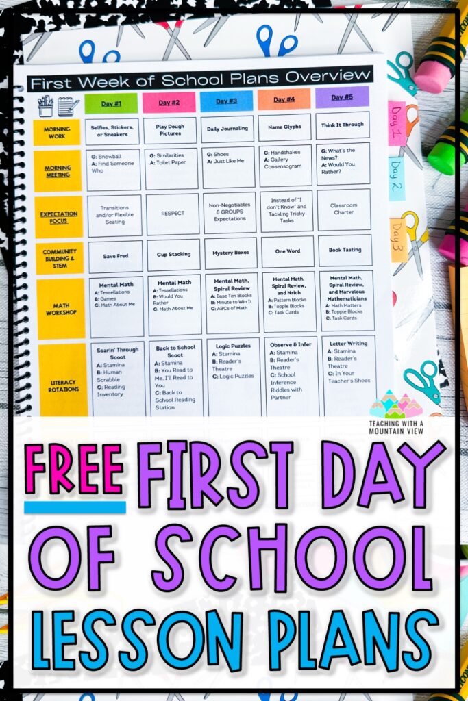 FREE first day of school lesson plans: After many first days of school over the years, here are my tried and true tips for a successful first day of school. 