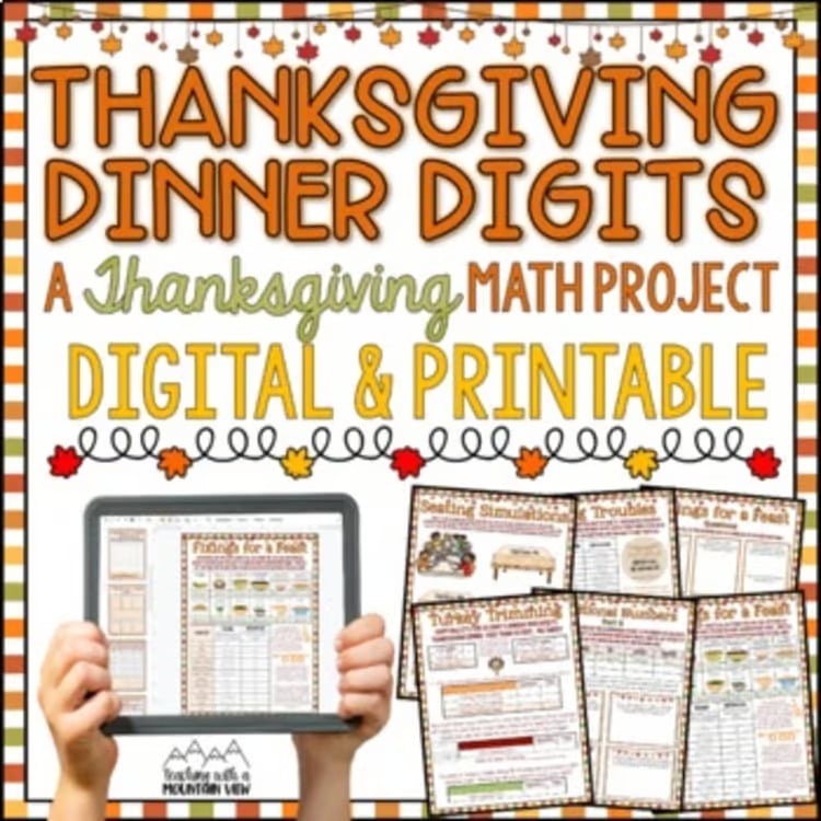 Thanksgiving Math Project Thanksgiving Math Activities Plan Thanksgiving Dinner