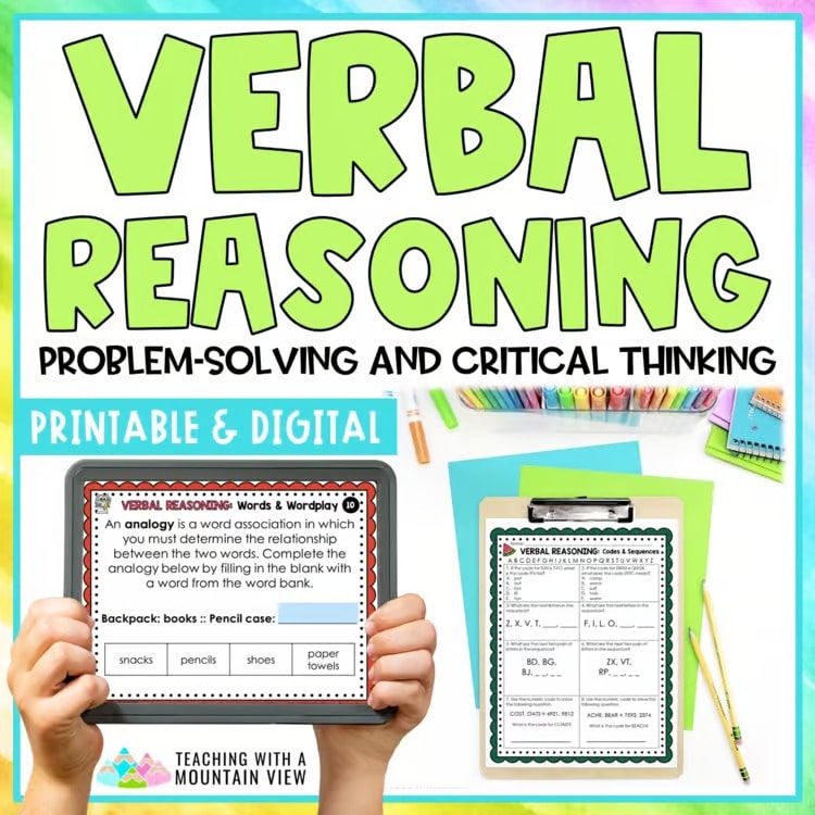 Verbal Reasoning Activities Critical Thinking and Problem Solving