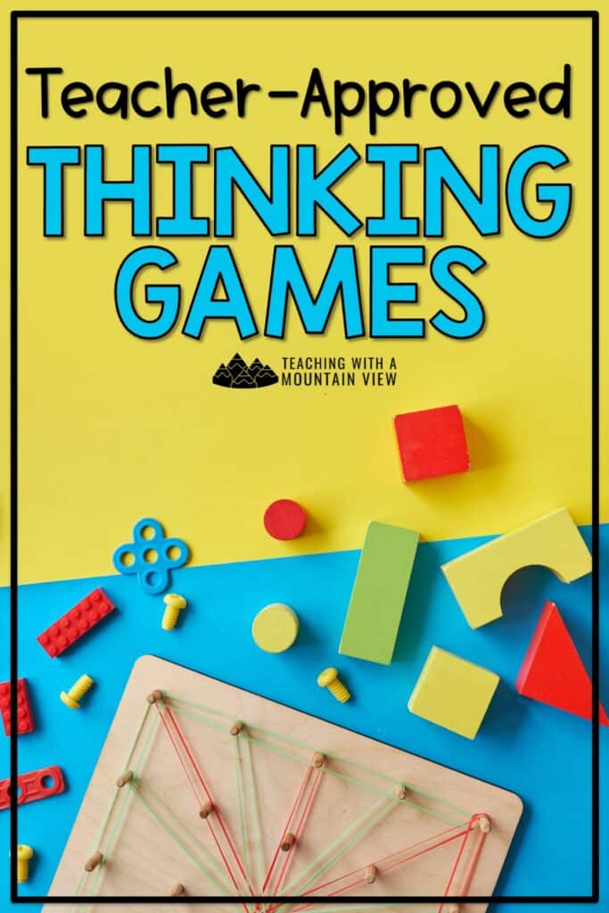 Thinking games for the classroom can be a powerful tool for learning and community building for both academic concepts and indoor recess days.