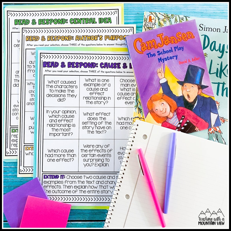 Sample of Read and Respond Choice Boards