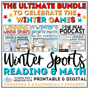 Winter Sports Bundle Cover Winter Games 2026 Reading and Math Resources | Winter Sports