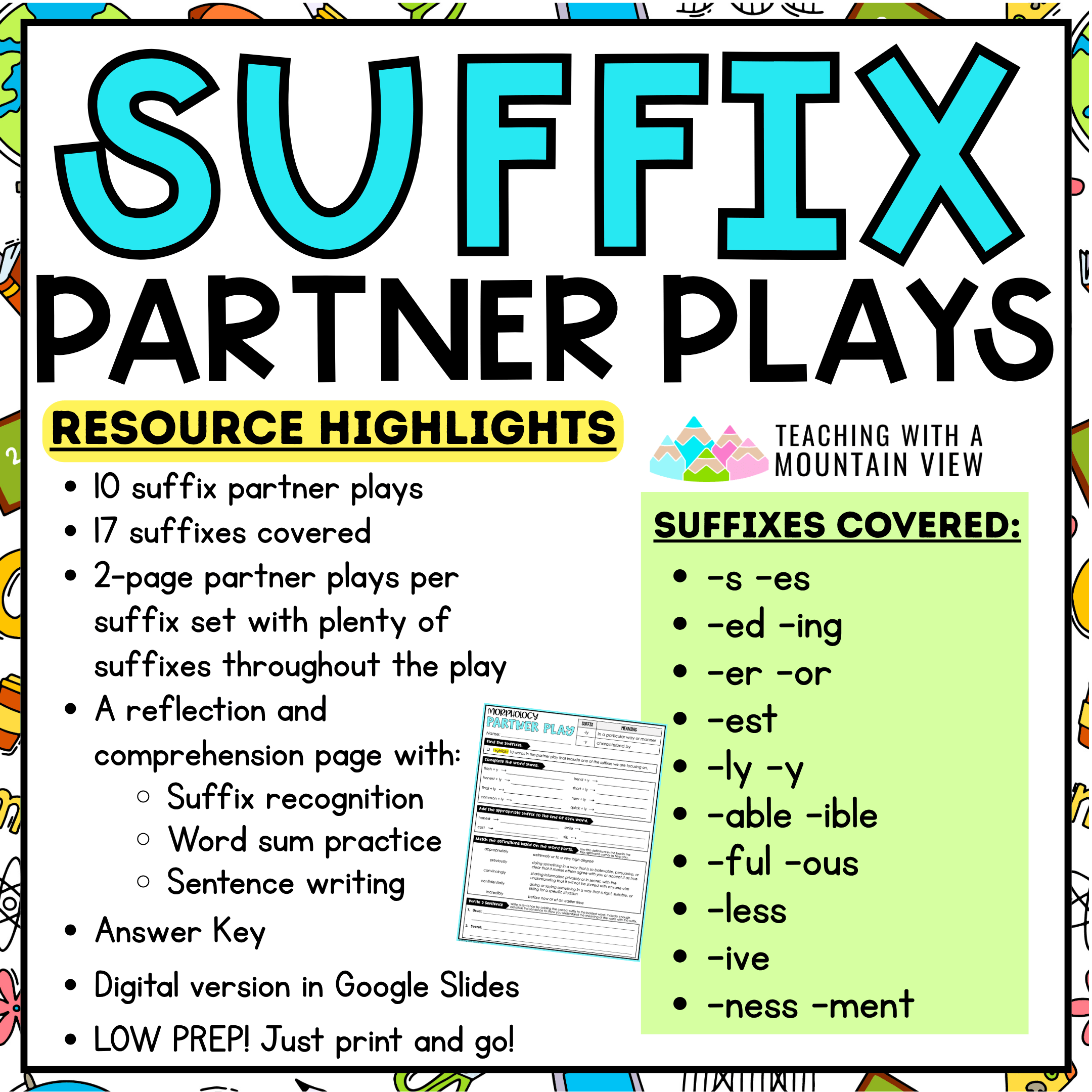BUNDLE of Morphology Partner Plays | Prefixes, Suffixes, Roots, and Bases 3 BUNDLE of Morphology Partner Plays | Prefixes, Suffixes, Roots, and Bases - Image 3