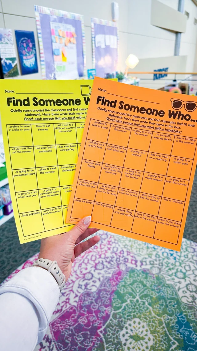 We end our school year the same way we started it, and it always warms my heart to see how far we’ve come. 💕❤️🥰 I’ve adapted Find Someone Who to have an end of the year twist, and it’s a really special, sweet way to see kids come together for a few minutes at the end of the year! 

It’s FREE and no prep! Just drop a comment below, and I’ll send it to you. 💕❤️