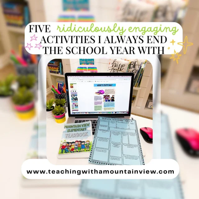 I LOVE planning for the end of the year. Comment “Last Week!” below, and I’ll send you all the links! 💕

I’m a big believer in keeping our schedule as consistent as possible and continuing to have high expectations while also embracing the fun and celebration that comes with the end of the school year! Each of these activities accomplishes just that — total engagement but consistency right until the very end! ☀️