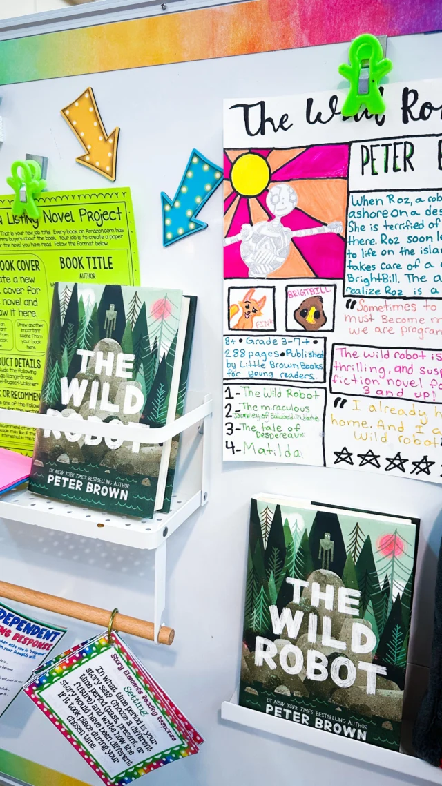 Comment below, and I’ll send you a link to the FREE assignment sheet and more info! 🌟 🌟 

Just say noooo to those end of book tests and packets of endless comprehension questions. Say “YES” to super fun cumulative novel projects. 🤗 I’ve been doing this one — where kids create an Amazon listing for their book — for YEARS, and it never gets old!